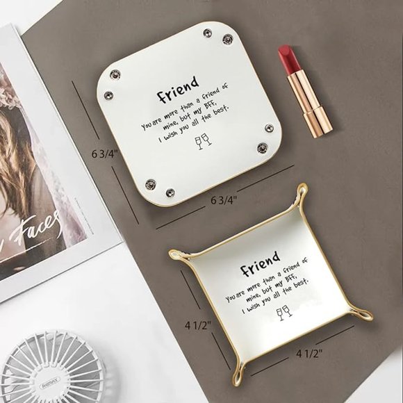 Fanousy Best Friend Gift Ideas, PU Leather Valet Tray Holder Organizer Women - Picture 2 of 4